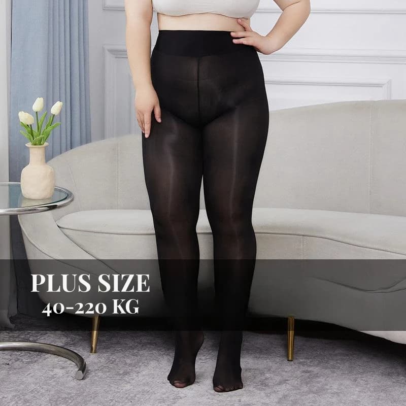 New 175KG Sexy Plus Women's Socks Oil Polished Elastic Lingerie Ultra-thin Nylon Bling Pantyhose Clubwear Women's Glossy Pantyhose
