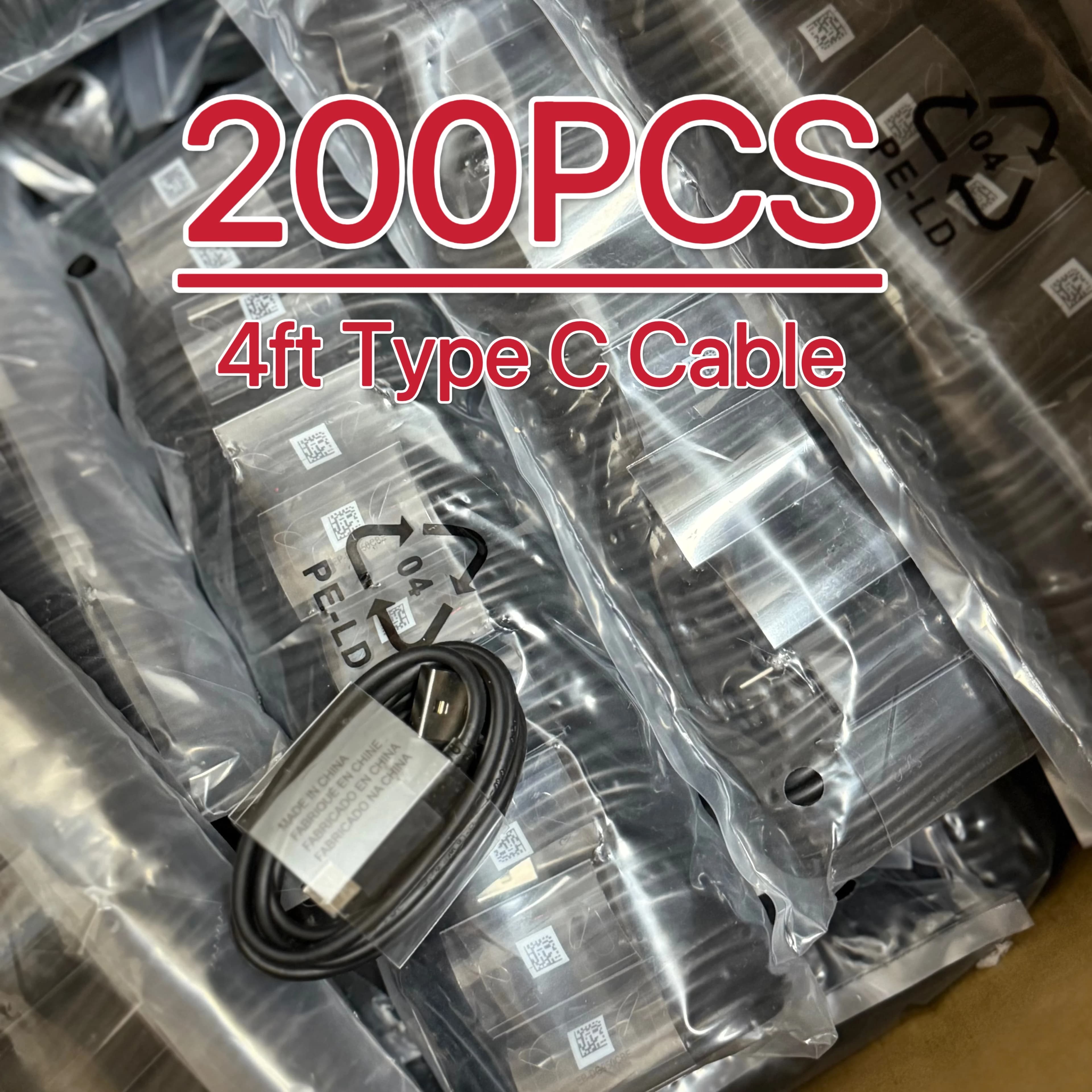 200X Lotto 15W per Samsung Galaxy Telefono Android Cavo USB tipo C Cavo di ricarica rapido 4 piedi