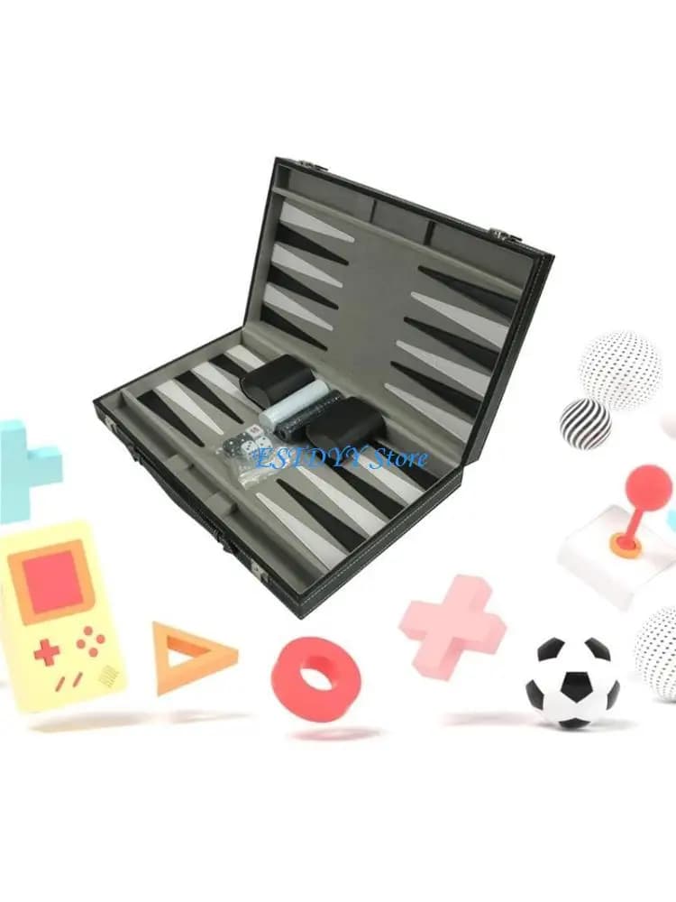 G6DE Backgammons Set Board Game with Leather Case Portable Strategy Backgammons Game
