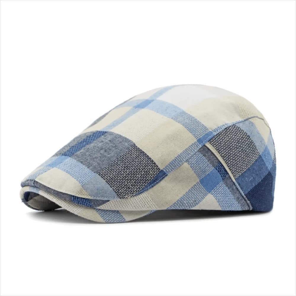 Classic Colorful Plaid Berets Button Adjustable Thin Newsboy Caps Soft Breathable Summer Visor Hat for Men Women