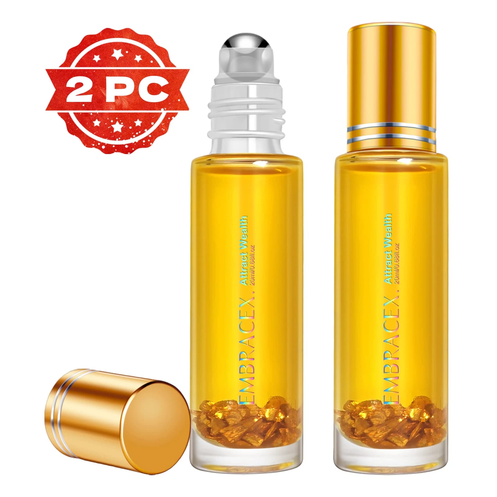 2PC 20ml Profumo Attract Wealth Olio Essenziale Roll-on Fragranze per uomo Attract Wealth Profumi per donna Profumi di lusso