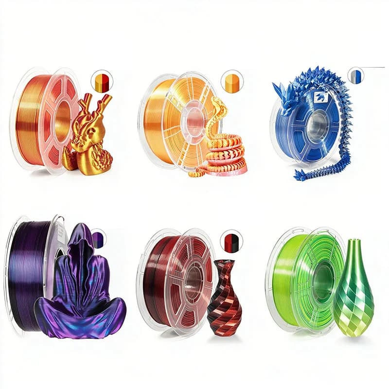 1kg 3D printer silk filament 1.75mm multi-color silk texture smooth gradient effect PLA material FDM printer consumables