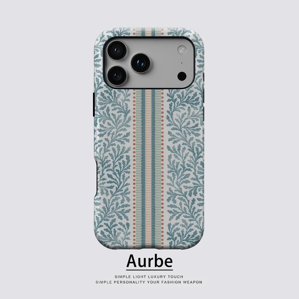 Blue Leaf Ribbon For Magnetic Phone Case For IPhone 17 16 15 14 13 Pro Max Plus Single Double-Layer Tough Case