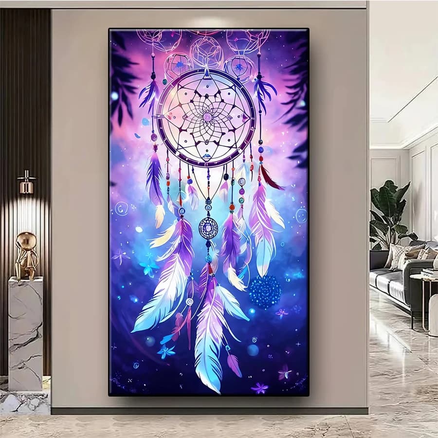 5D Diamond Painting Kit New Dreamcatcher Feather Art Full Diamond DIY Art Crafts Home Adult Decoration Gift