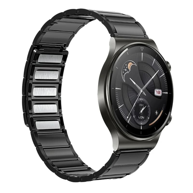 Cinturino in metallo titanio da 22 mm per Samsung Watch 3/Gear S3 cinturino in acciaio inossidabile squisito per Huawei Watch GT 5-4 braccialetto da 46 mm
