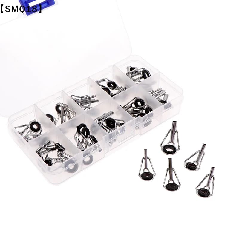 80pcs/Box size1-10# Fishing Rod Guide Tip Repair Kit Set DIY Eye Rings Fishing Rod Guide Fishing Tackle【SMQ】