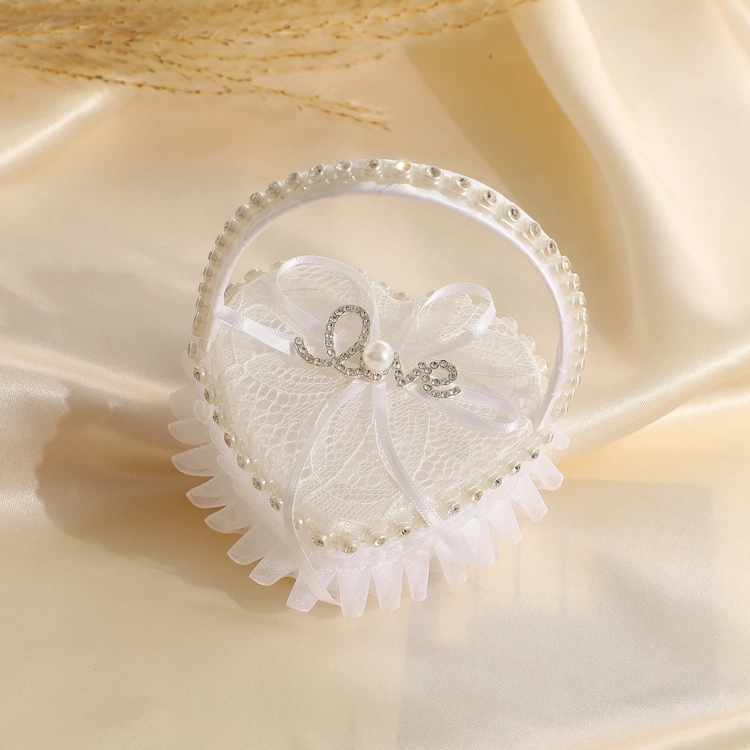 Hot fashion new ring pillow wedding ring box lace love ring care wedding bride jewelry storage box