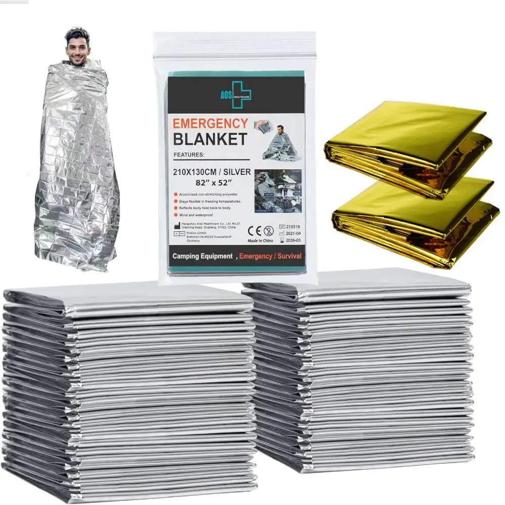 1-10PCS Emergency Blanket Outdoor Survive First Aid Rescue Kit Windproof Waterproof Foil Thermal Blanket for Camping