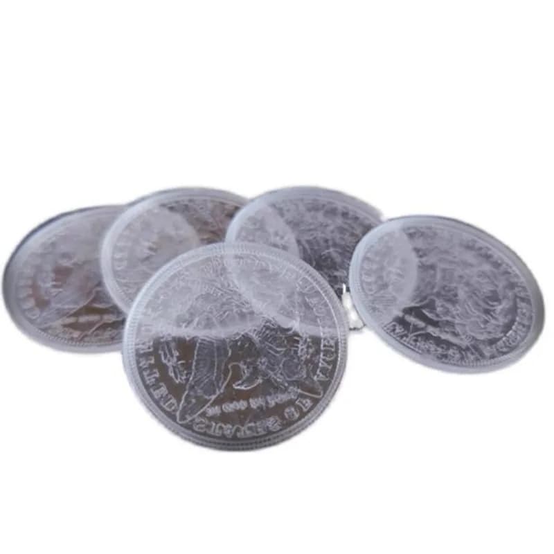 Accessori magici Moneta trasparente Morgan Dollaro / Mezzo dollaro Versione Close Up Trucchi magici Illusioni Trucco Moneta e conchiglia Divertenti