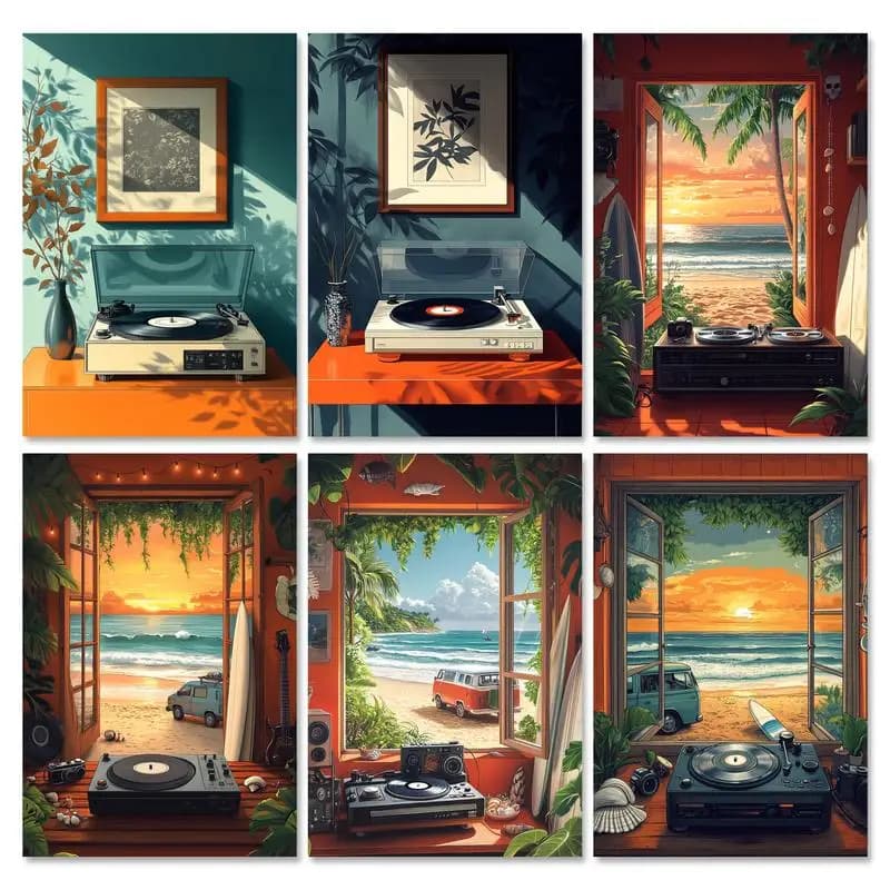 RUOPOTY Frame Paint By Numbers For Adults Beginners Flowers Modern Illustration Landscape Diy Gift Canvas Painting Acrylic Paint