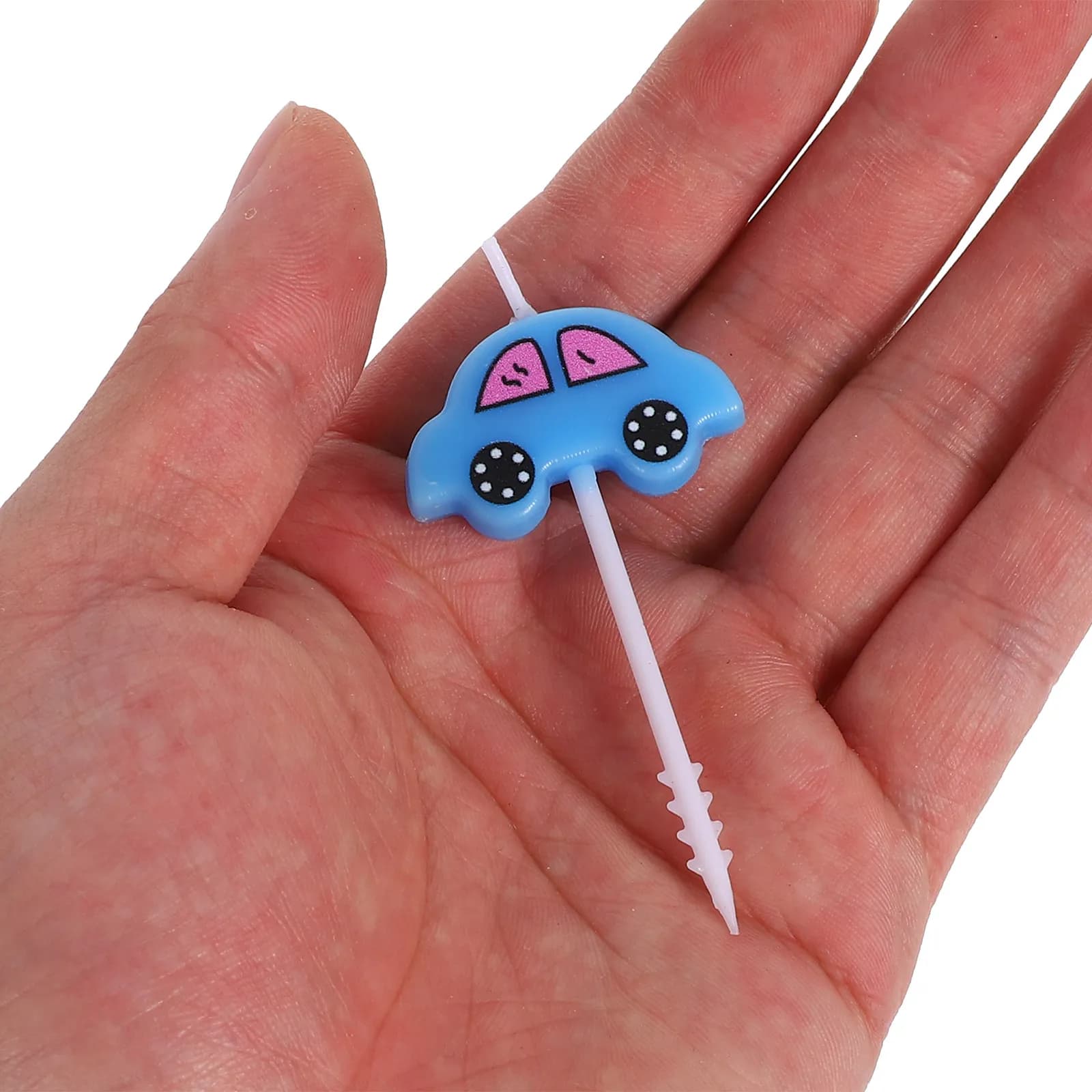 Set di 5 Mini Candeline Senza Fiamma a Forma di Auto Cartoon per Decorazione Torte, Sicure per Feste di Compleanno