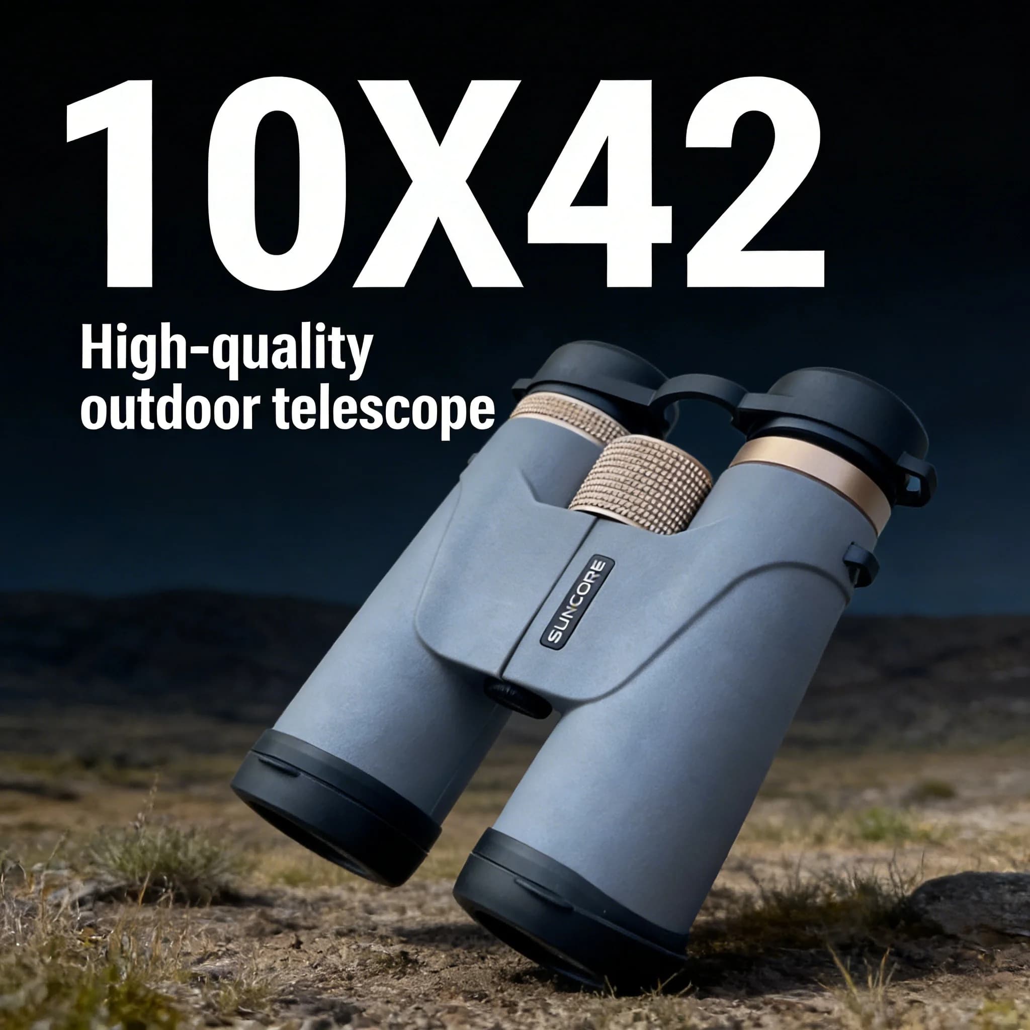 Binocolo SUNCORE 10x42 ad Alta Definizione: Telescopio Portatile per Esterni ad Alta Potenza, Design con Maschera Oculare Rotante, Adatto per Bi