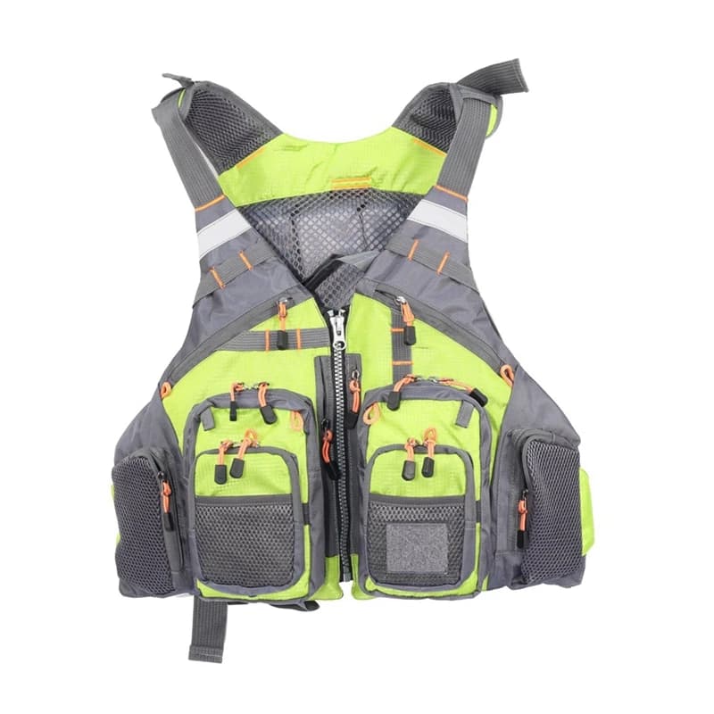 NALFI-Giubbotto salvagente da pesca Gilet Sport all'aria aperta Nuoto a mosca Gilet regolabile Attrezzatura da pesca Fluorescente
