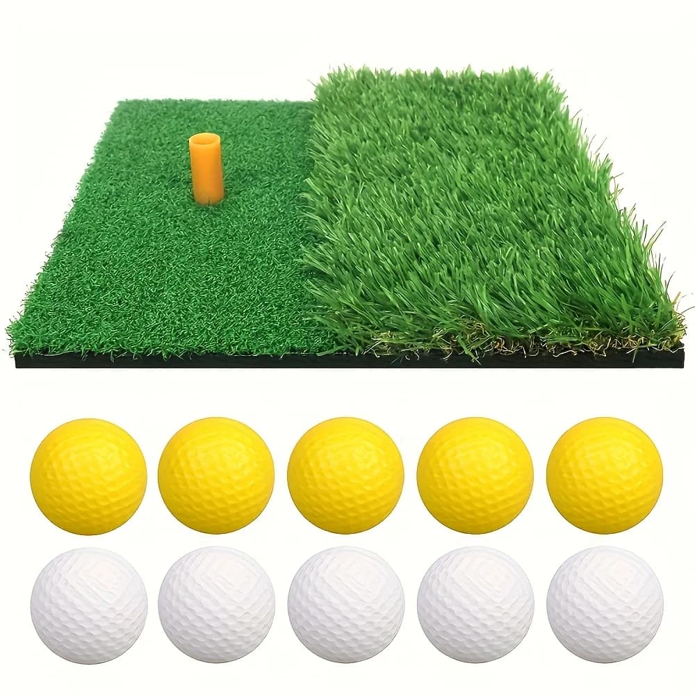 Tappetino per pratica swing da golf con palline e magliette da golf - Tappetino da allenamento per interni/esterni, ideale per la casa, la palestra