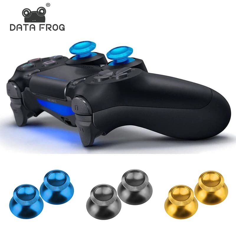 Pulsanti del cappuccio dell'impugnatura del joystick analogico in metallo di ricambio Data Frog per controller PS4 Slim/Pro/Xbox One Slim