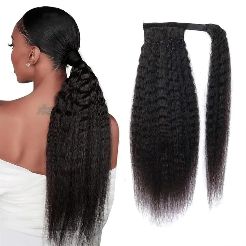 100g human hair smooth frizzy tail crotch hair extensions Remy pieces of Brazilian hair natural color for women
