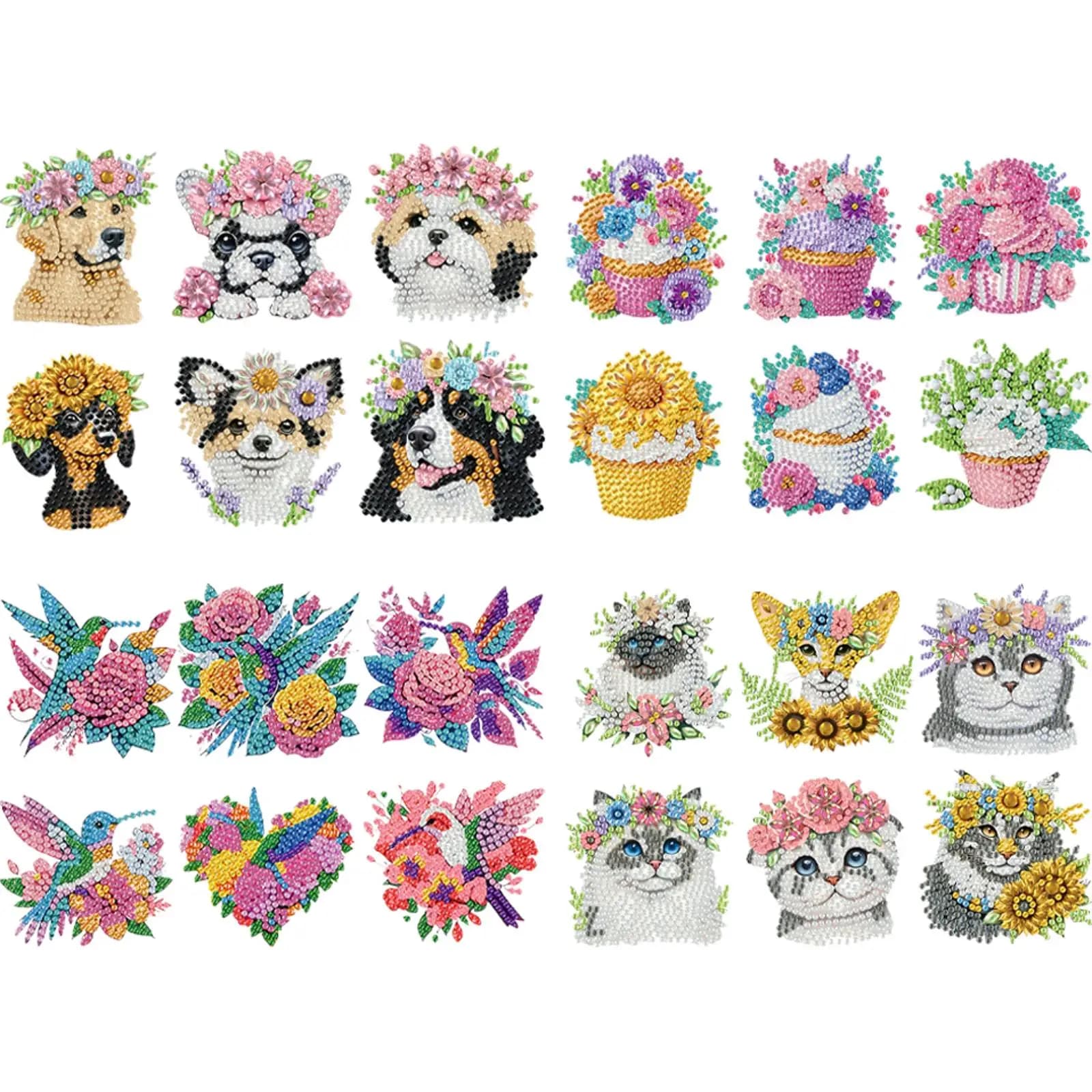6 Pezzi Magneti Decorativi a Forma di Animali per Torte, Pittura Diamante Fai-da-Te, Magneti Artistici per Frigorifero, Lavagne, Auto, Cassetta Postale