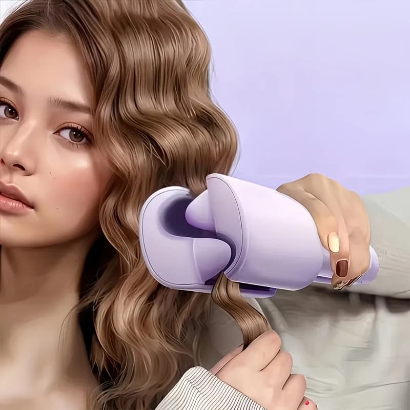 Ferro arricciacapelli da 32 mm per donna, si riscalda in 30 secondi, con impostazioni di temperatura regolabili, crea un'onda a U profonda e duratura