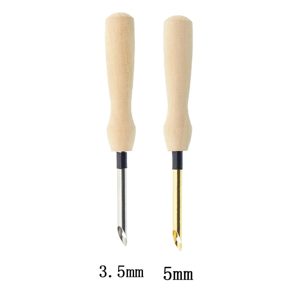 Wooden Handle Poking Needle Set Embroidery Punch Needle Weaving Tools Creative Pattern Manual Craft DIY Sewing Tool