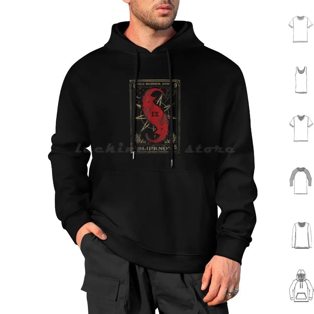Tarocchi Card Goat T-shirt con cappuccio in cotone a maniche lunghe Legend Vintage Afro America Pop Trending Album Songs Band Music