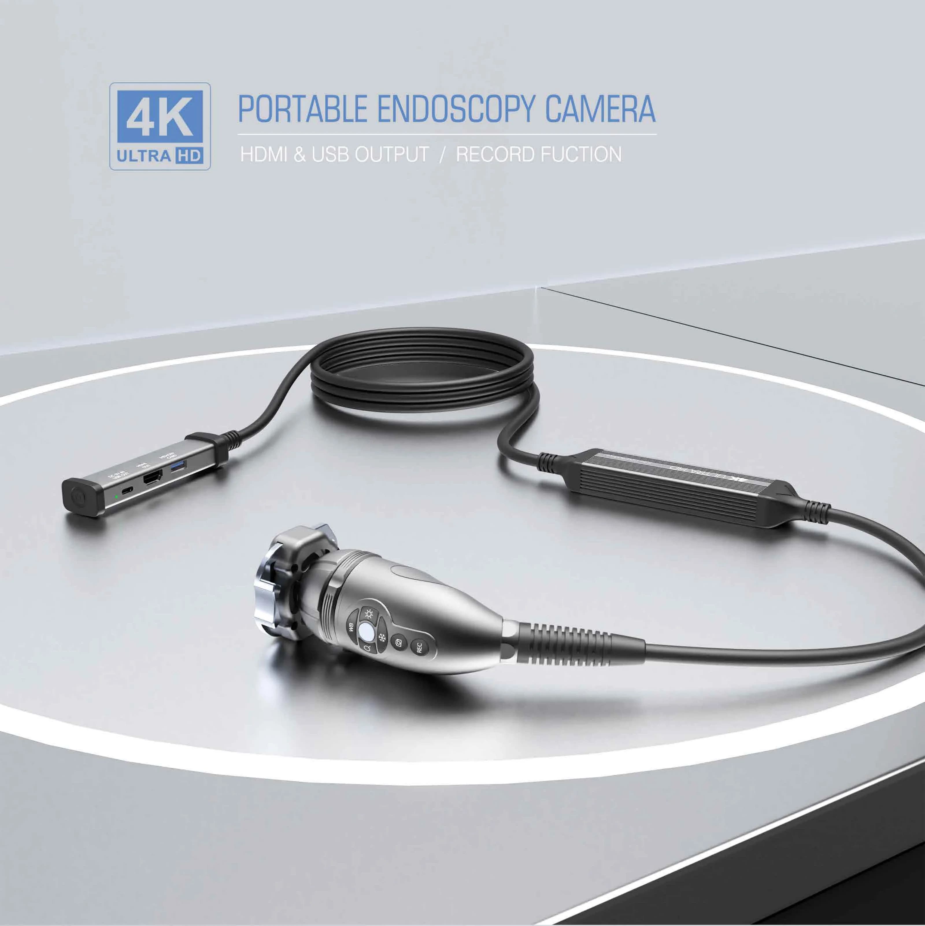 Telecamera per endoscopia portatile 4K Ultra HD con HDMI/USB, docking station multiporta per chirurgia veterinaria e ispezione industriale