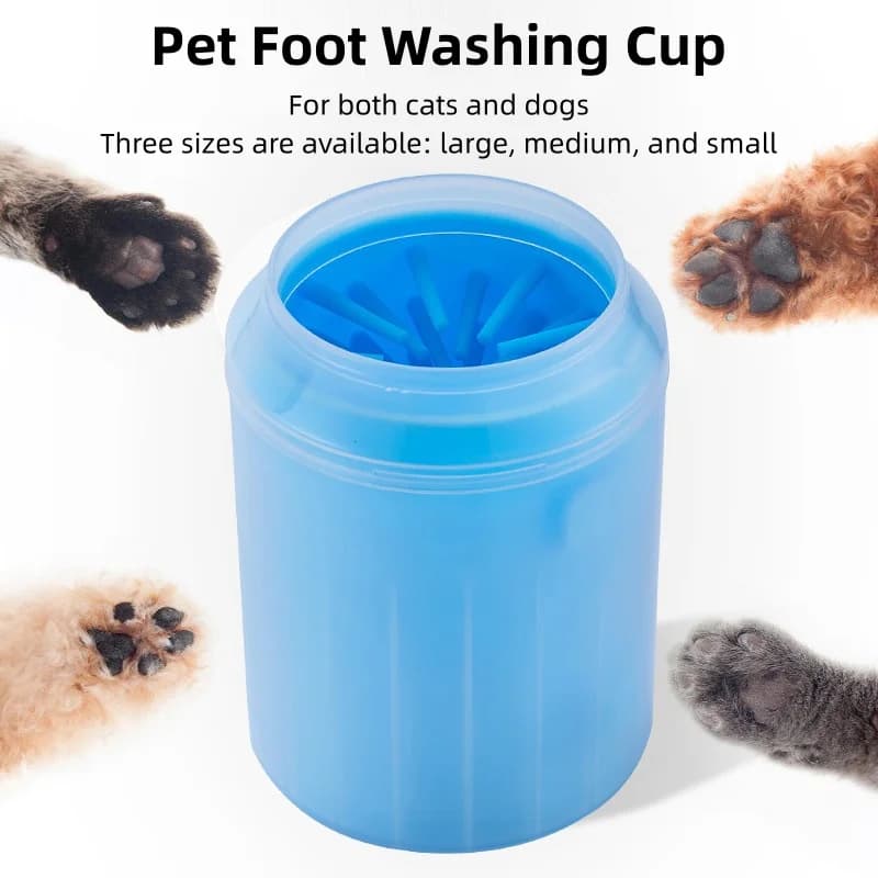 Pet Paw Cleaner Cup With Soft Silicone Brush Portable Dog Cat Paw Washer Easy Rinse Dirty Paw Cleaning Tool For Pet Foot Care