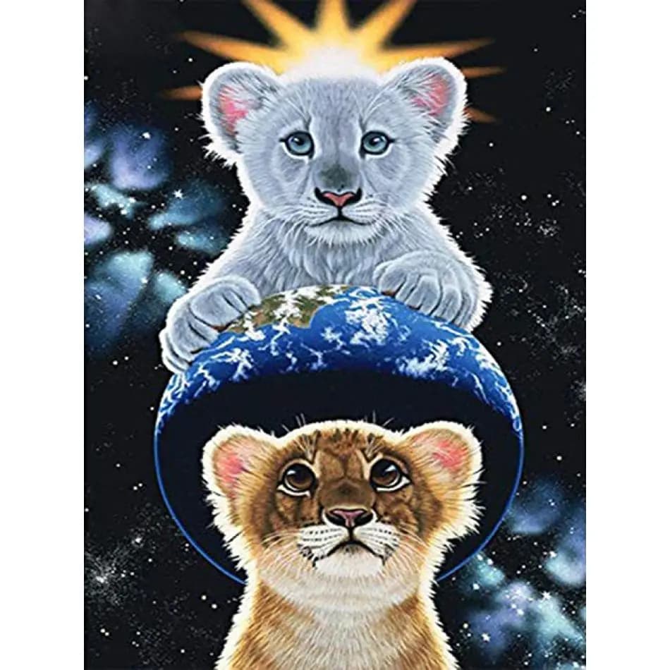 RUOPOTY Grey And Yellow Tigers 5d Diamond Painting Kits For Adults Handiwork Art Art Supplies Animal Full Round Paint With