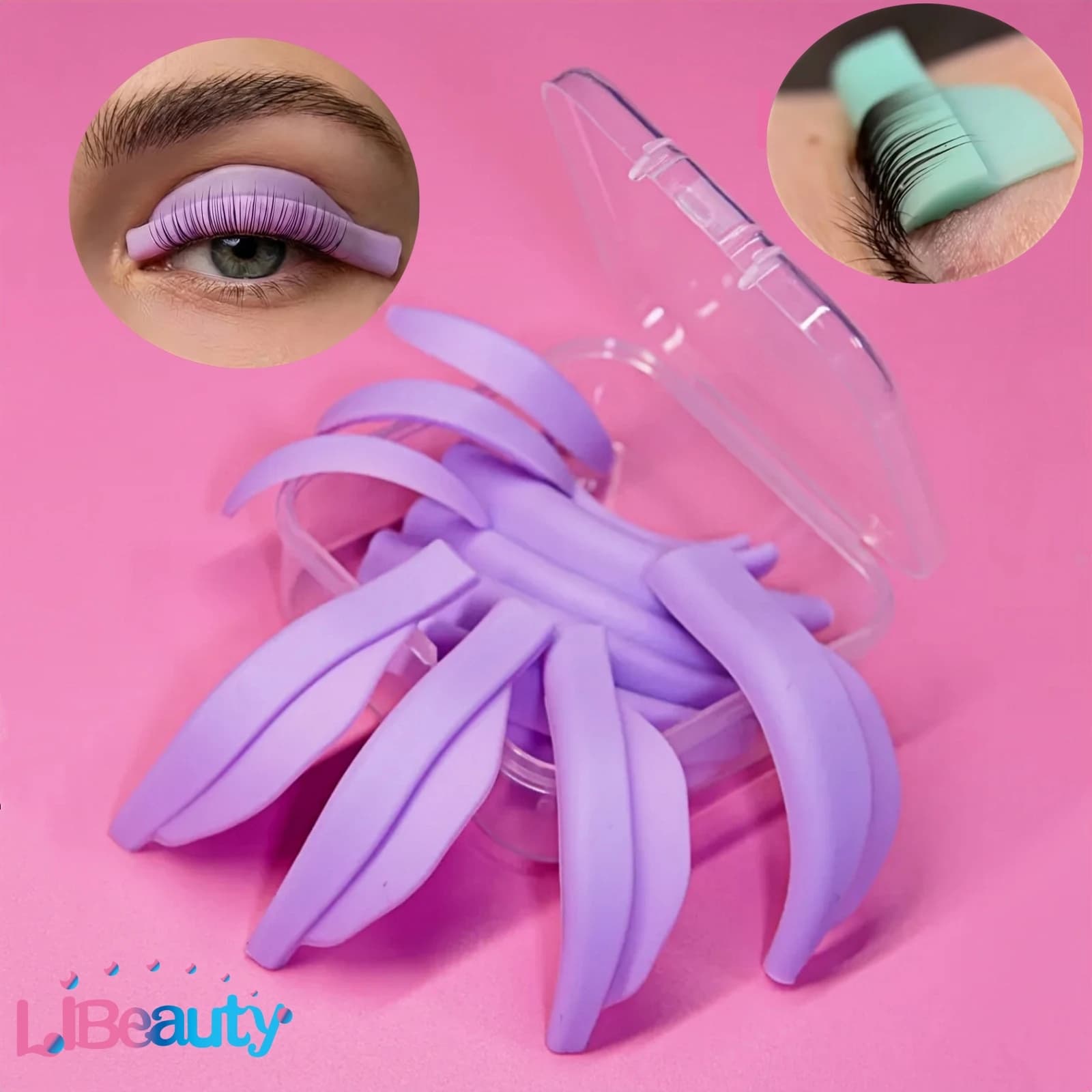Libeauty 7 Parigi L Curl Riutilizzabile Silicone Ciglia Perm Aste Scudo Appiccicoso Lash Lift Pad Sollevamento 3D Piegaciglia Strumento di Trucco