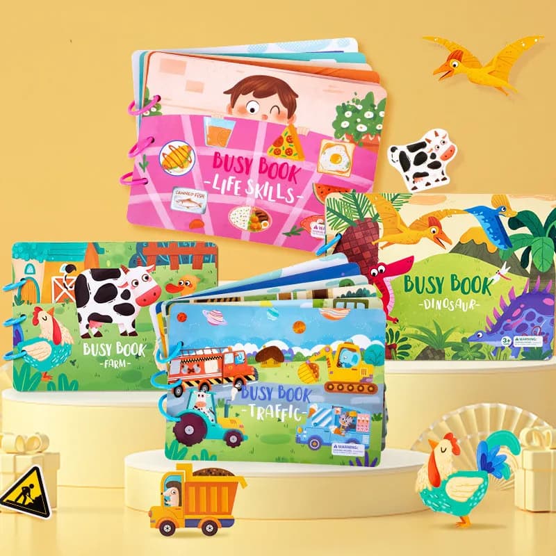 Adesivo Libro silenzioso Puzzle Gioco Giocattoli educativi Bambini Carta occupata ripetutamente Pasta Corrispondenza Cognizione Giocattolo precoce Montessori per bambini