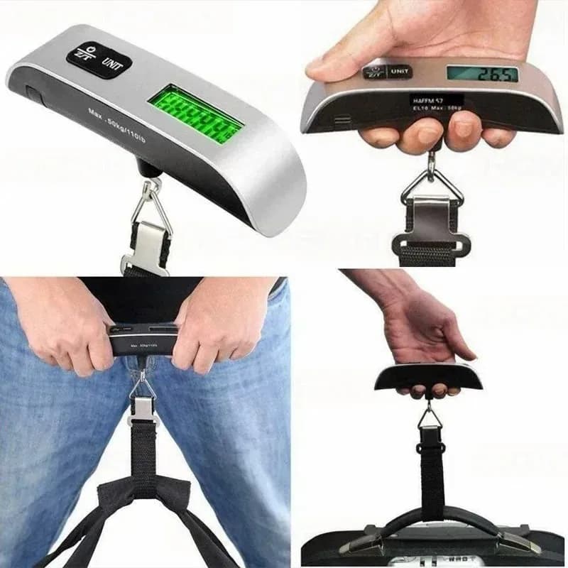 Bilancia Digitale Portatile per Bagagli 50kg 110lb, Bilancia a Sospensione per Valigie da Viaggio