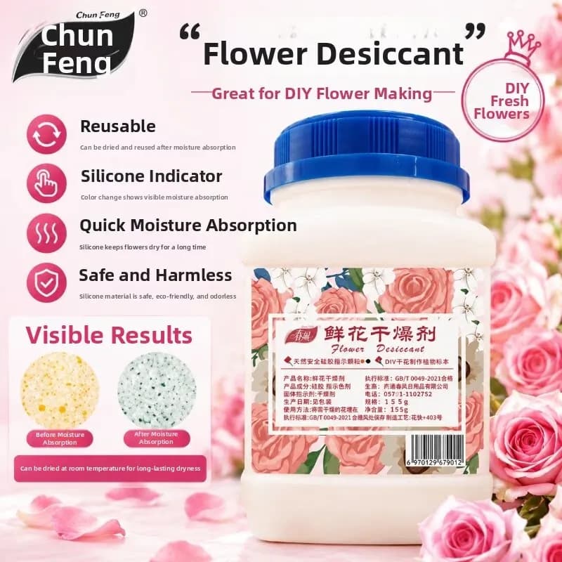 Perline essiccanti riutilizzabili per l'essiccazione dei fiori in gel di silice che indicano il colore che cambia colore essiccato a mano fai-da-te Non tossico Assorbe l'umidità artigianale