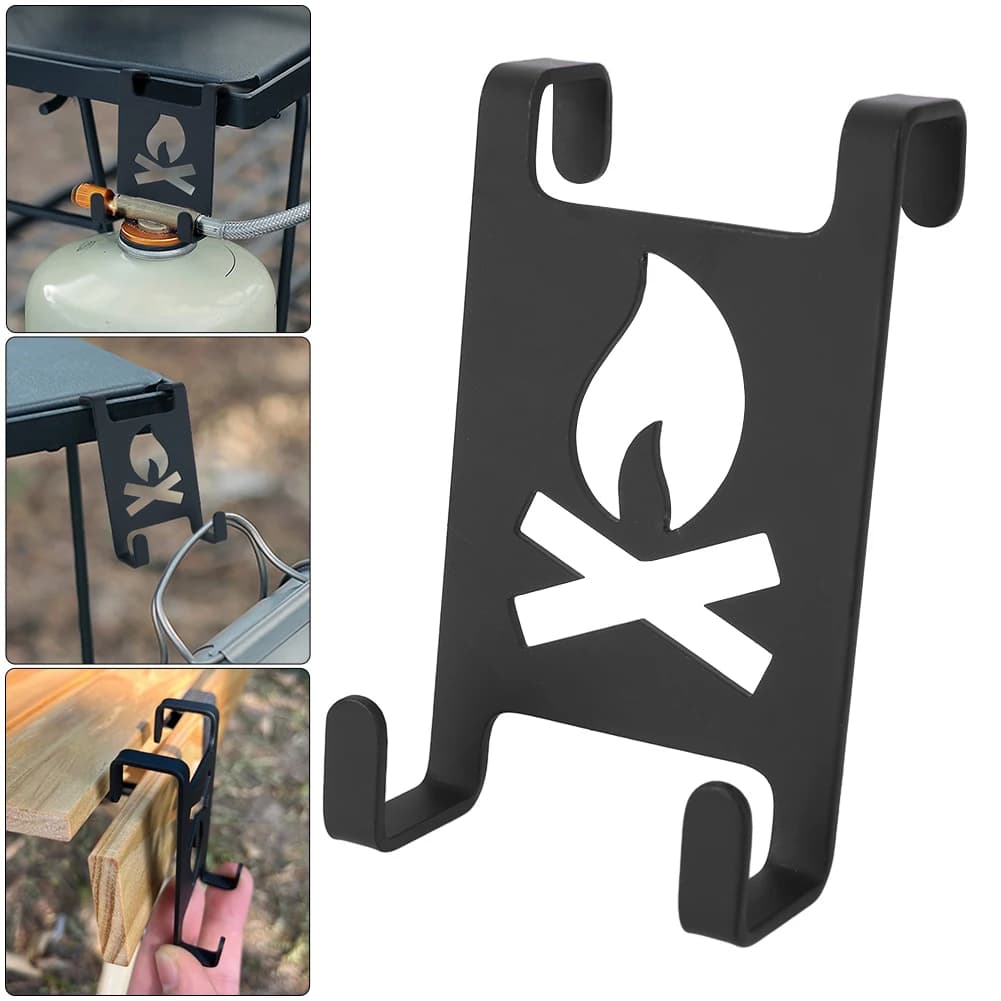 Supporto per bruciatore piatto in acciaio inossidabile, clip per serbatoio di gas butano, ganci portatili per bombole di gas, leggeri per campeggio all'aperto