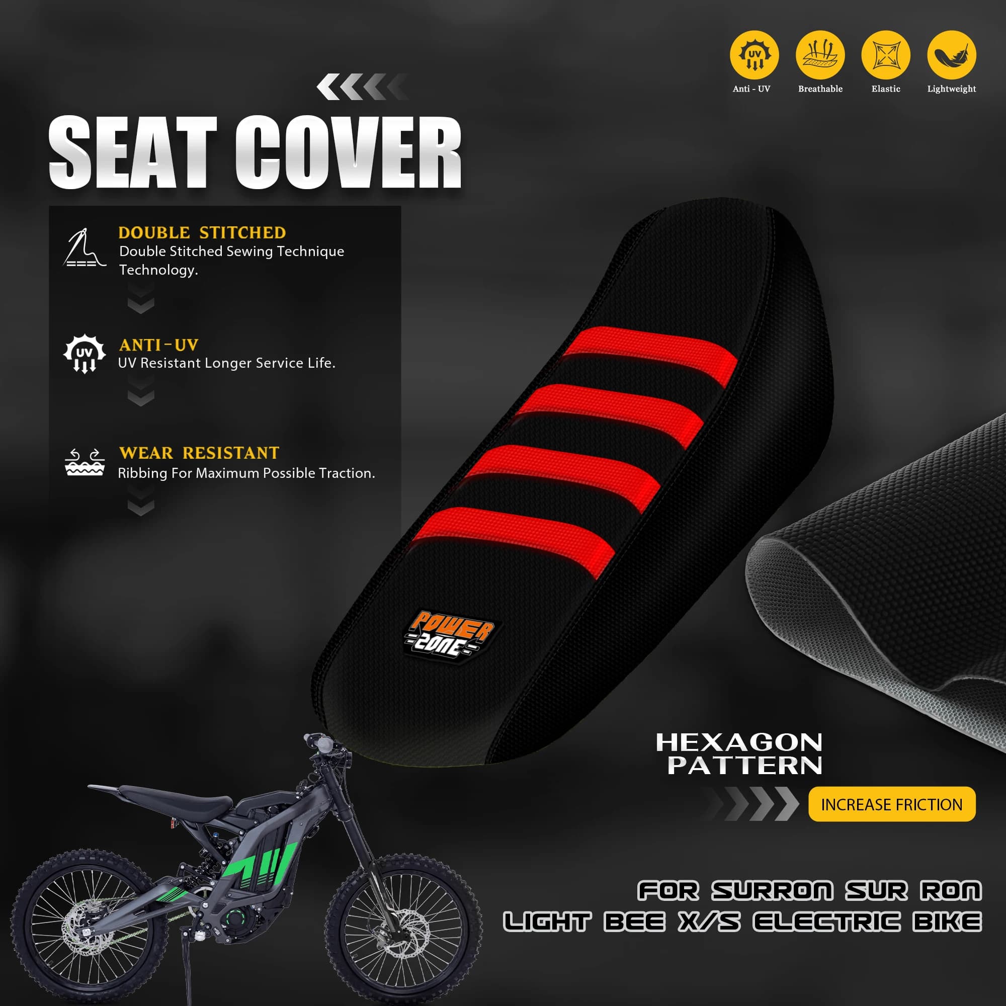 SPACE Coprisedile elettrico per Dirt Pit Bike per Sur Ron Light Bee XS Cuscino del sedile antiscivolo impermeabile Accessori per moto