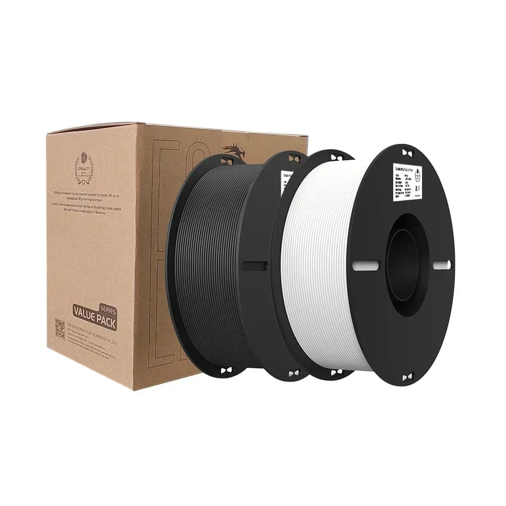 Creality Ender-PLA Value Pack 2 kg PLA Filament 3D PLA Printer Filament 1.75 mm Suitable for most 3D Printers White and Black Pack of 2 reels