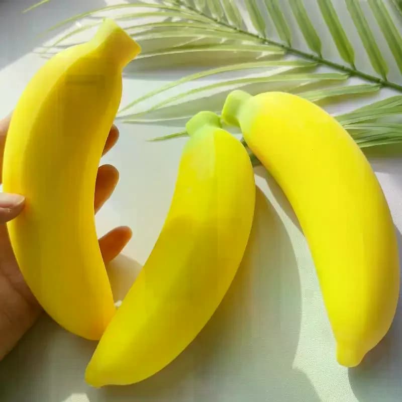 Soft Slow Rising Squishy Banana Toy Stress Relief Squeeze Fruit Fidget Toy for Party Favors Kids Stocking Stuffers Gifts