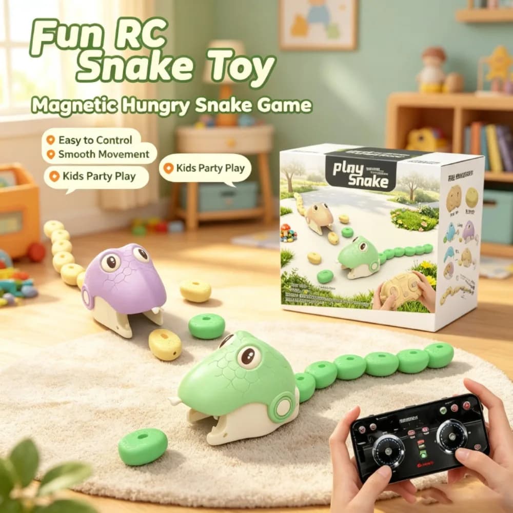 Remote Controlled Greedy Snake Magnetic Suction Toy for Two Player Competitive Interactive APP Controls Magnetic Force
