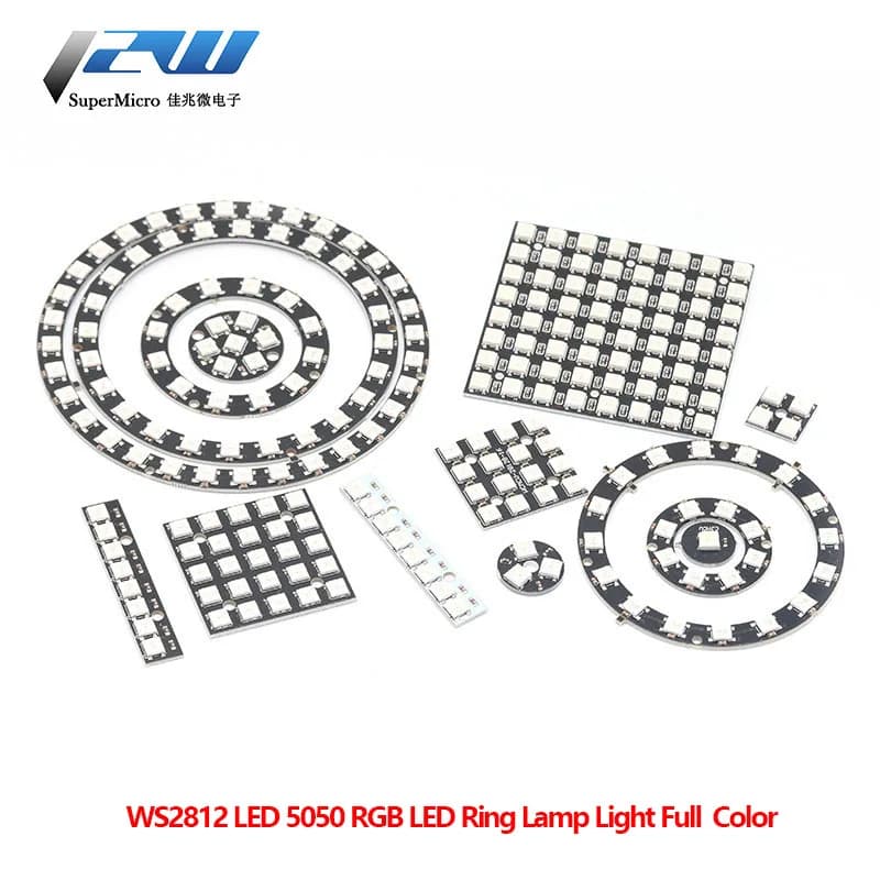 LED Luminous Ring RGB WS2812 5050 5V with Integrated Driver for Arduino DIY - Available from 1 to 64 Bit