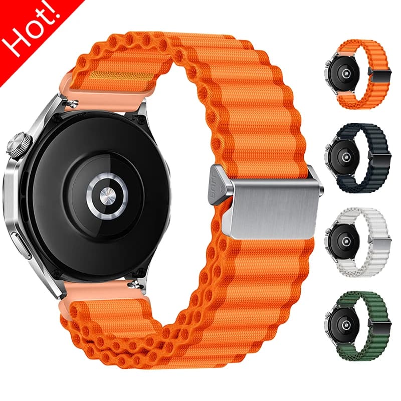 20mm 22mm Nylon Strap for Huawei GT5 4Pro GT3 46mm Sport Trail Wristband for Samsung Watch 7 6 5 4 40/44mm Classic 5Pro Bracelet