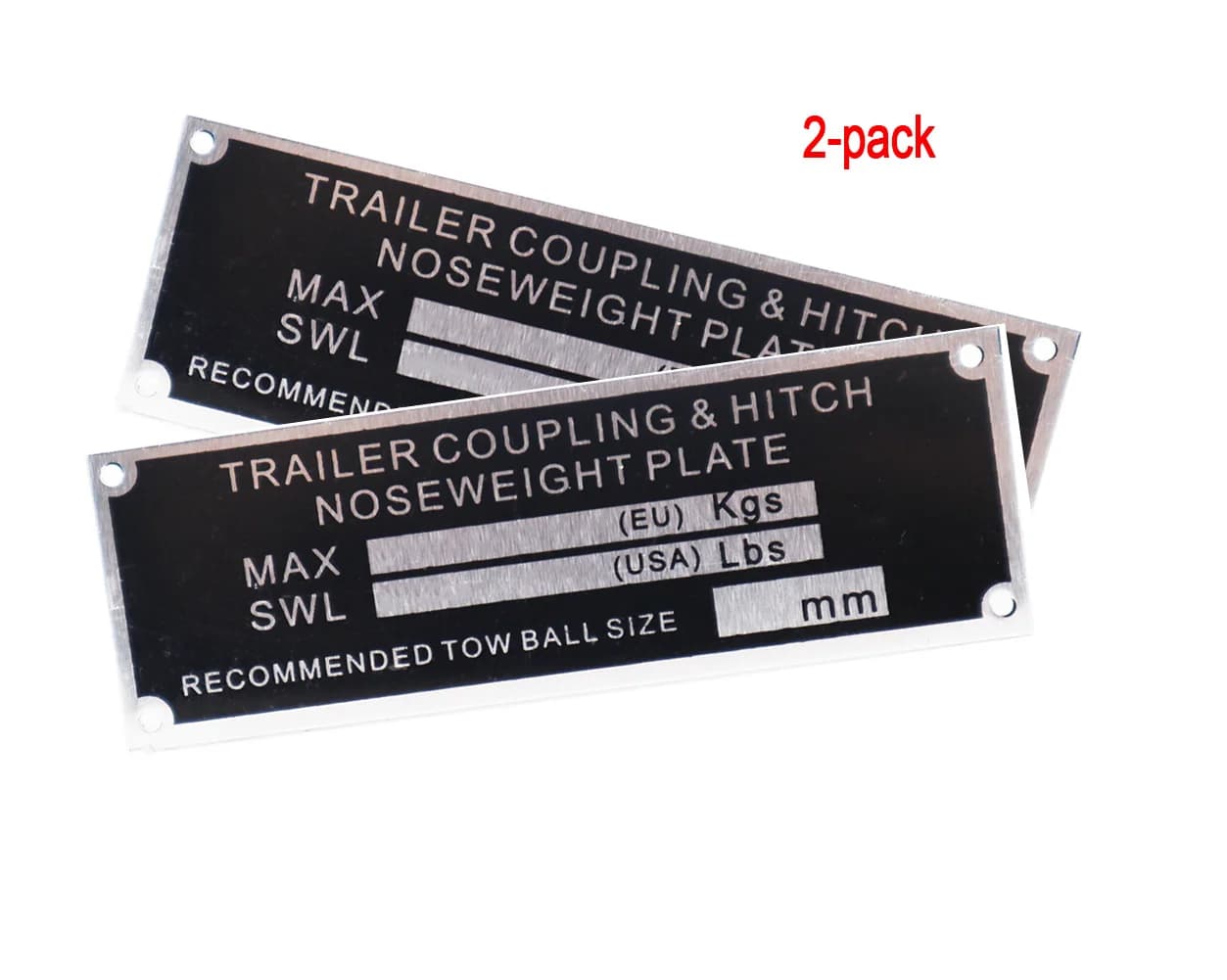VIN Identification Plate and Weight Load for Trailer 90mm x 30mm - Pack of 2 for Vehicles, Trucks, Boats