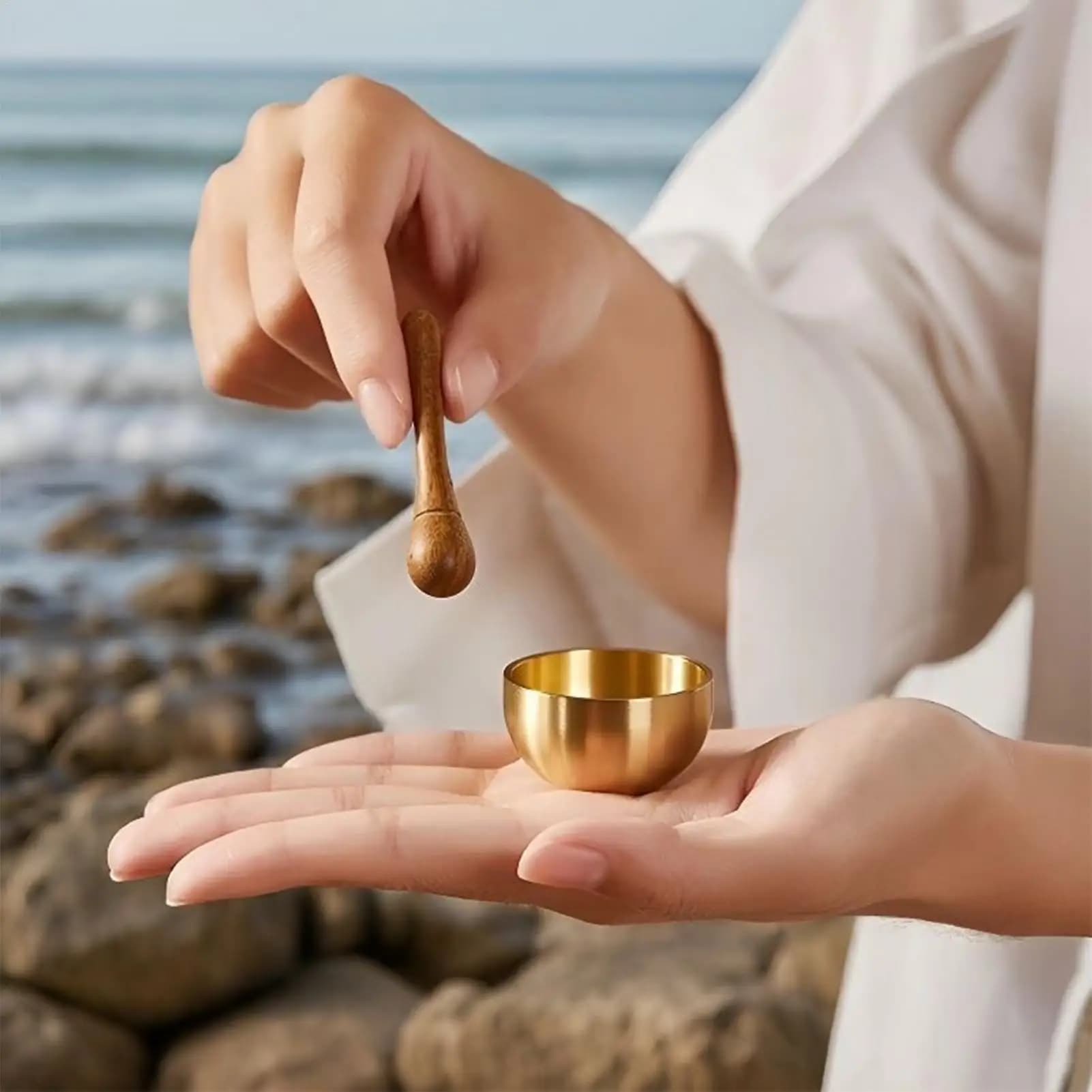 Meditation Bowl Mini Musical Instruments Stress Reduction Tools Brass Small Singing Bowl For Yoga Room Bath Home Desk Table