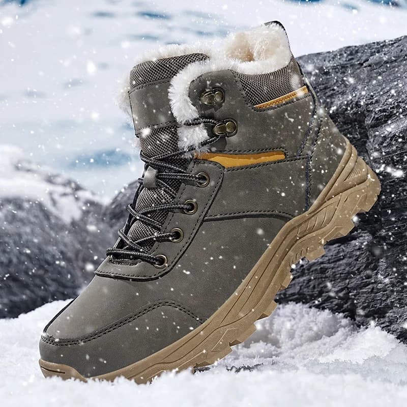 Stivali da neve da uomo invernali Mantieni caldi stivali di peluche Stivali da trekking antiscivolo da esterno per uomo Scarpe casual Stivali da neve da montagna da uomo Zapatos