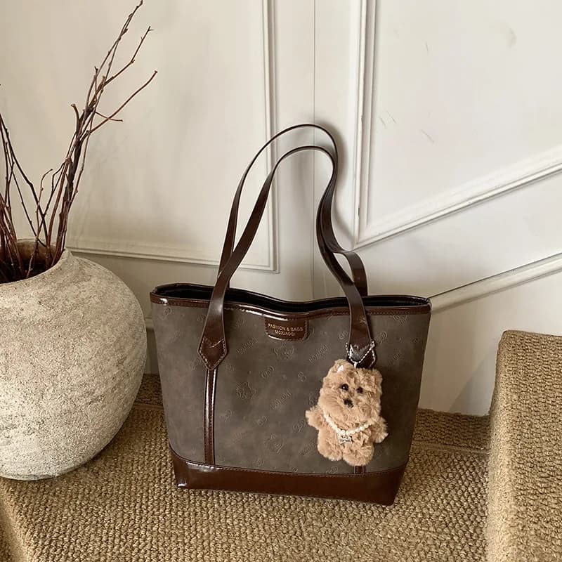 New Fashion Commuting Shoulder Bag Women Large Capacity Tote Handle Bag Suede Comfortable and Versatile Texture Storage Bags