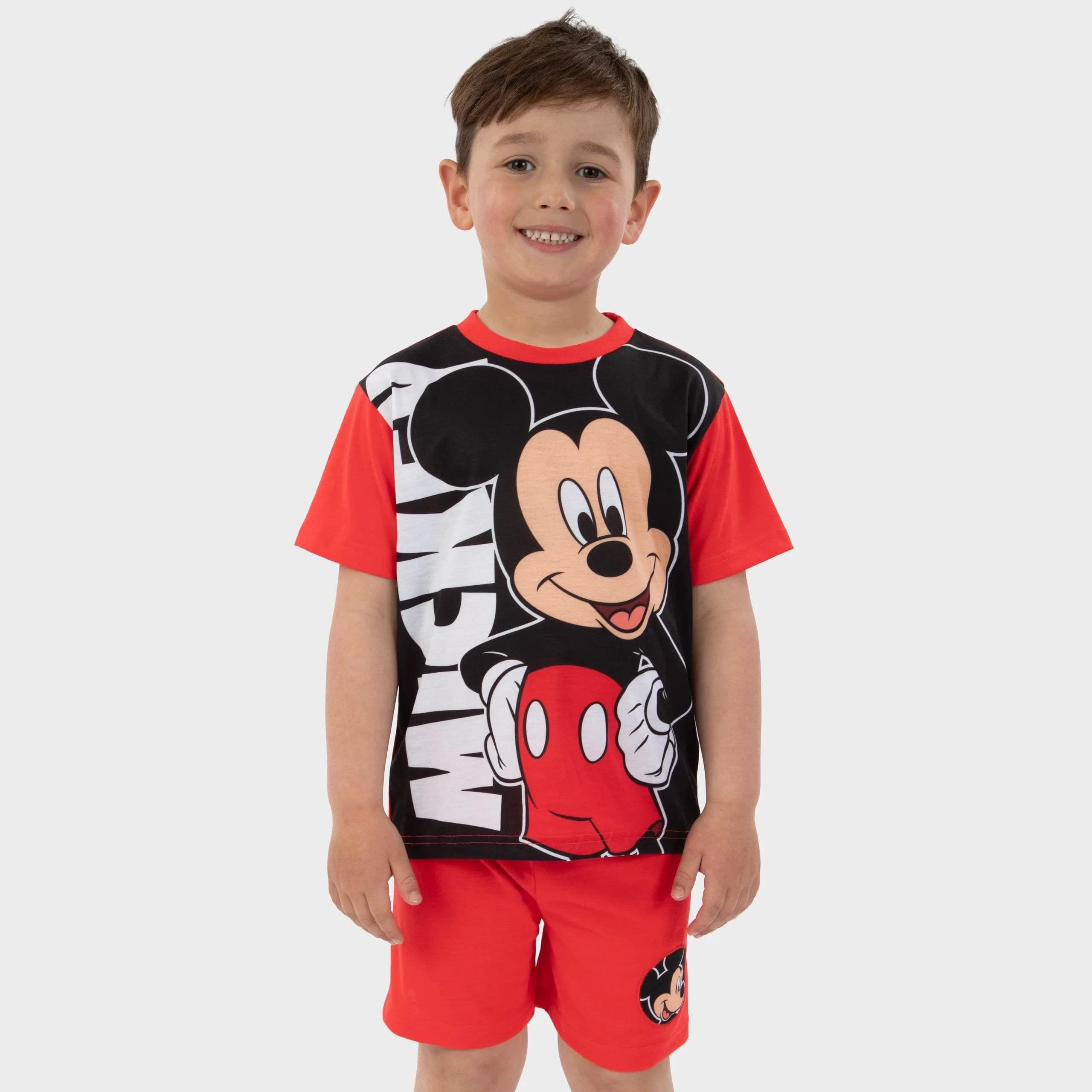 Pigiama estivo casual a maniche corte con stampa M-ickey per bambini, completo di t-shirt e pantaloncini per ragazze.