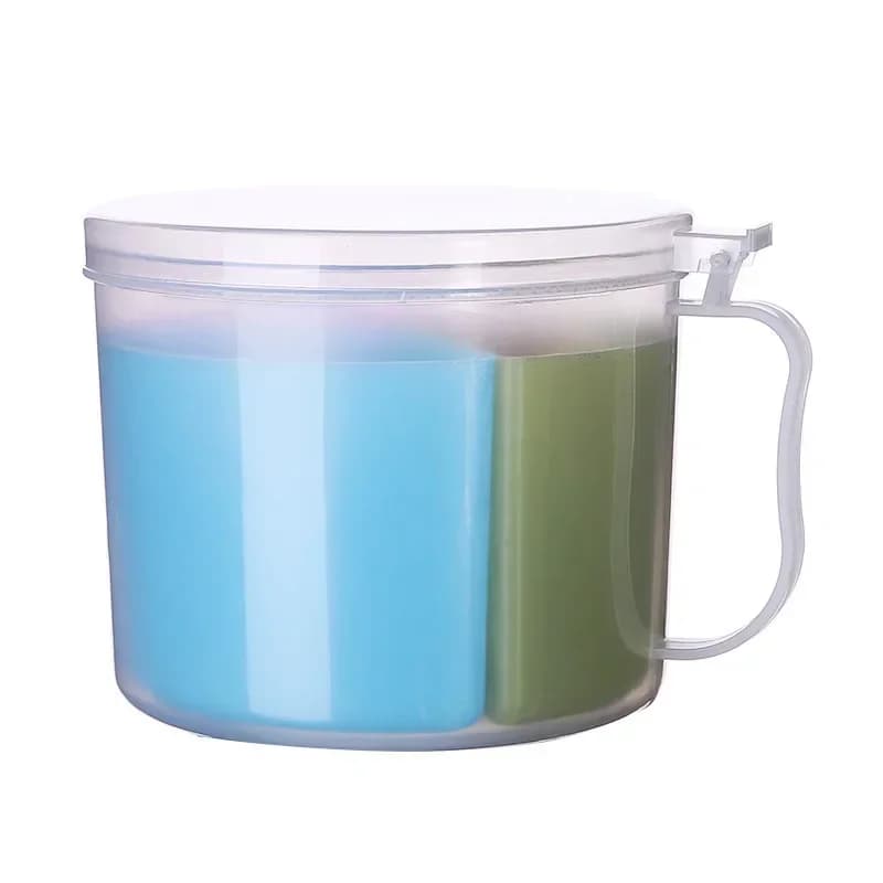 Barattolo di sale e pepe Scatola portaoggetti per condimenti Scatola portaoggetti per spezie a tre griglie Set di contenitori da cucina per spezie con 3 cucchiai