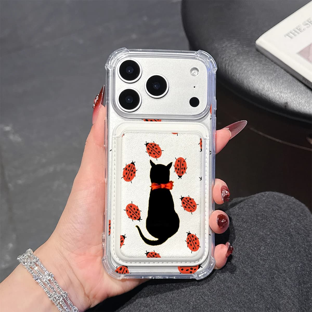Ladybug Black Cat Phone Case For iPhone 17 16 15 14 13 Pro Max Plus Wallet Pocket Transparent Soft TPU for Magnetic Phone Case