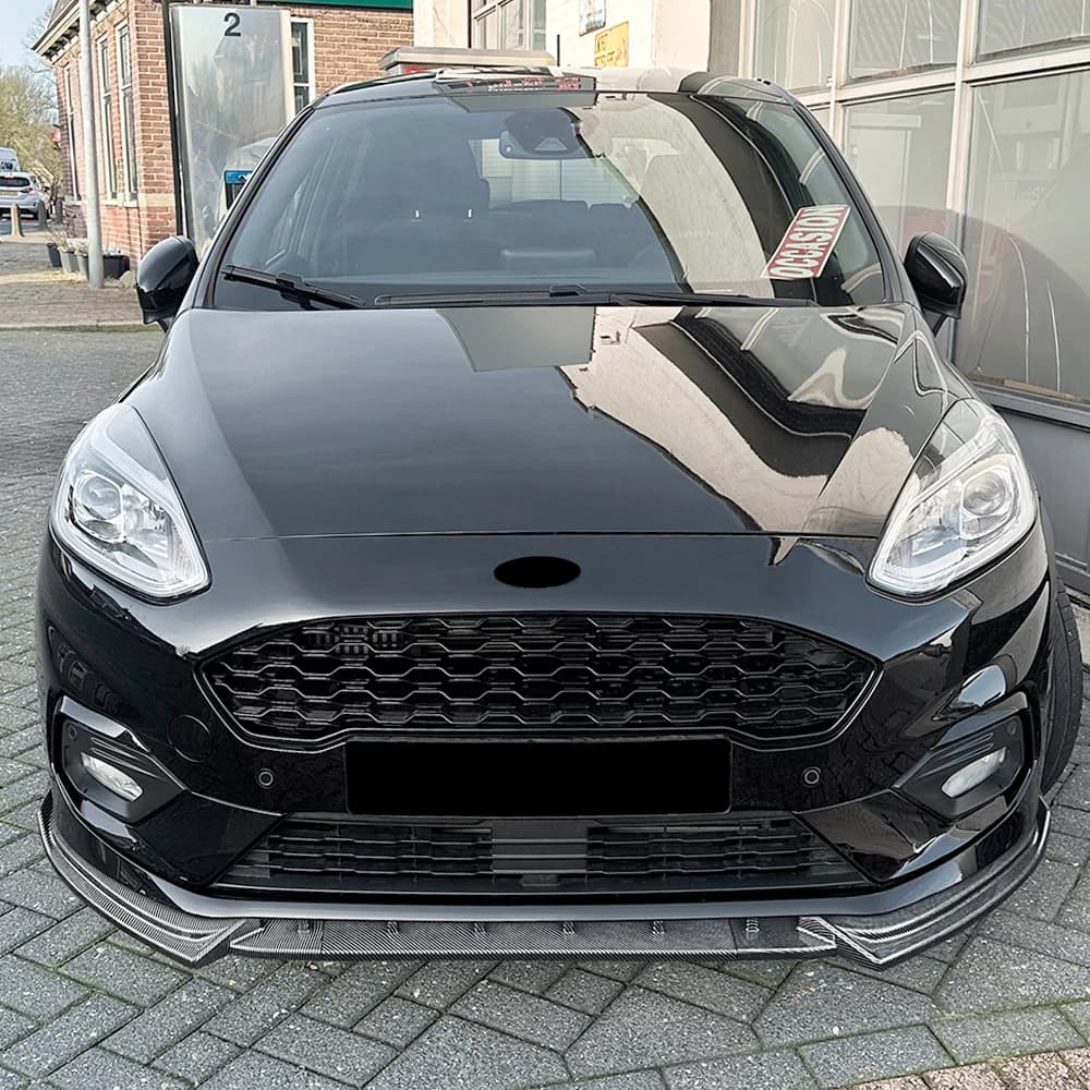 For Ford Fiesta MK8 ST ST-line 2017-2021 Front bumper Spoiler Diffuser Splitter Exterior Trim Protection Tuning Gloss Black