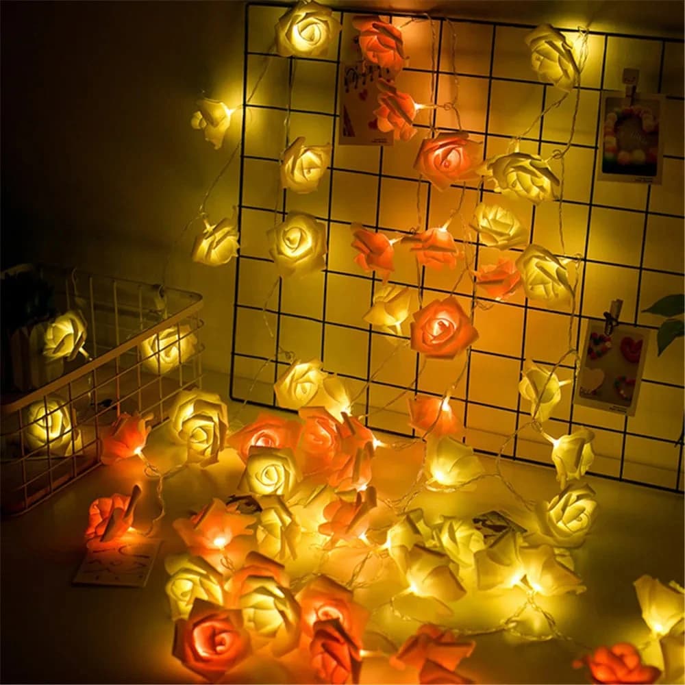5V Rose Flower LED String Fairy Light Wedding Christmas Party Decoration USB/Battery Power Red Pink Warm Blue RGB 1.5M 3M 6M 10M