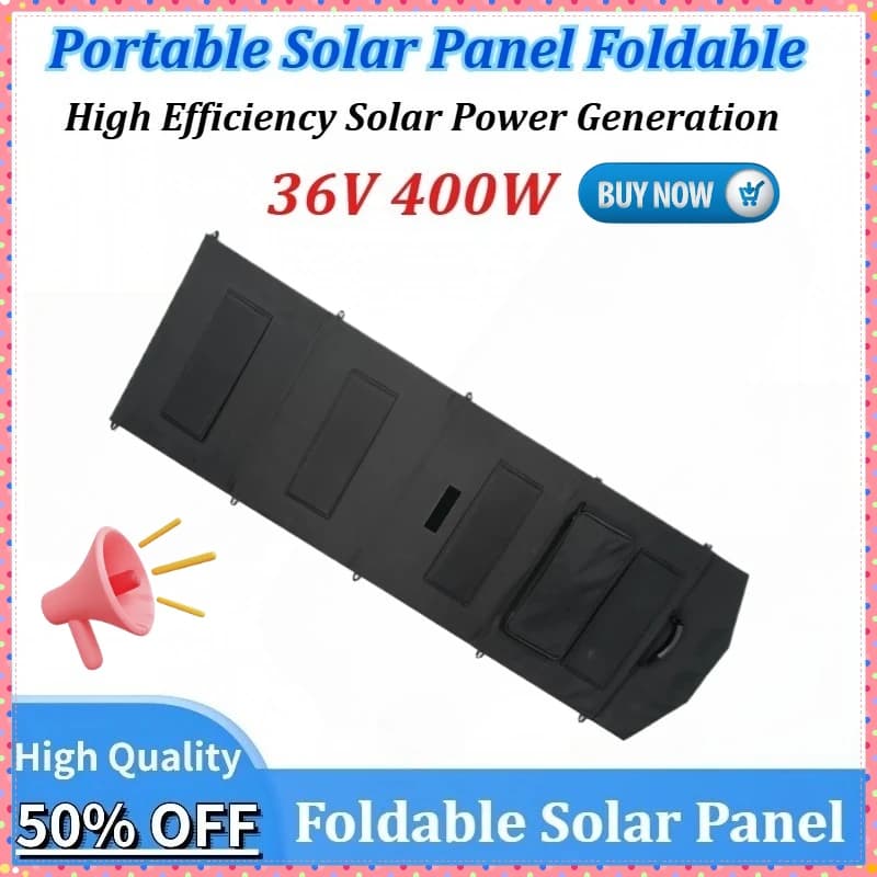 Nuovo pannello solare pieghevole 36V 400W Power Backup Caricatore solare con uscita 36V Pannello solare portatile per centrale elettrica Off Grid Outdoor