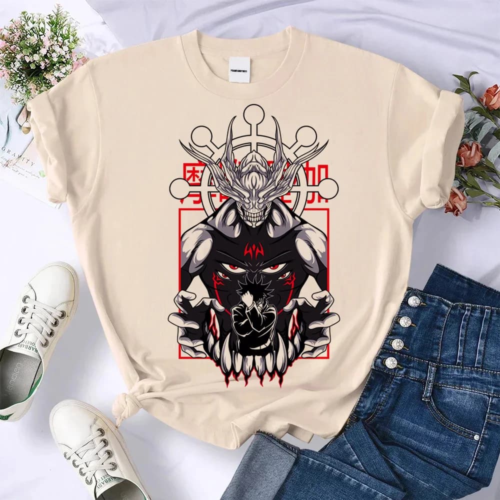 2026 Summer New Hot Jujutsu Kaisen Gojo Top Tees Graphic Pastel Anime Classic Breathable Top Tees University Hip Hop Aesthetic