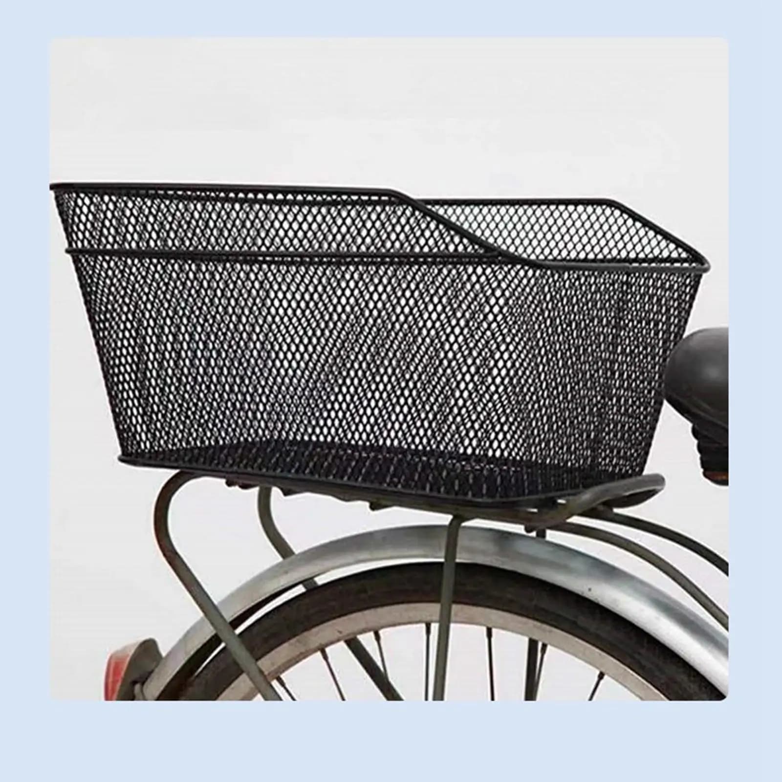 Rear Bicycle Basket Luggage Storage Women Men Dogs Carrier Metal Accessories Easy to Install Cargo Basket for Shopping Travel